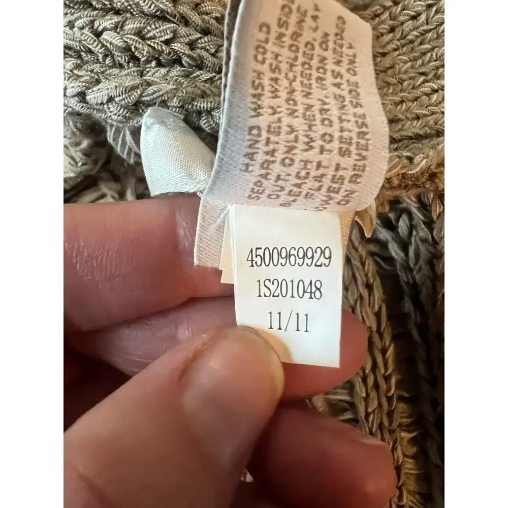 Chico's Open Knit Cardigan, Size 0 / Small, Basketweave, Beige, 3/4 Sleeve, Work